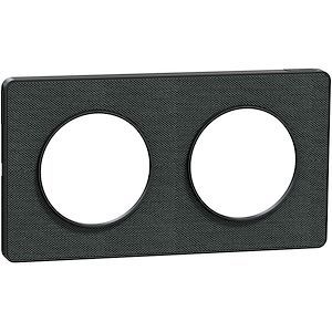 plaque 2 postes Schneider Odace Touch finition Kvadrat noir avec liseré anthracite