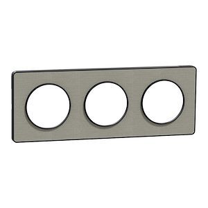 plaque 3 postes Schneider Odace Touch finition Kvadrat gris perle avec liseré anthracite