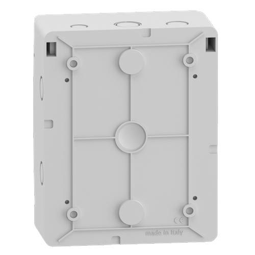 Mini coffret électrique étanche IP65 1 rangée 6 modules Schneider Mureva - vue arrière produit