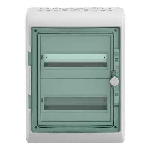 SCHNEIDER Mureva coffret étanche 2 rangées 12 modules IP65 - vue de face