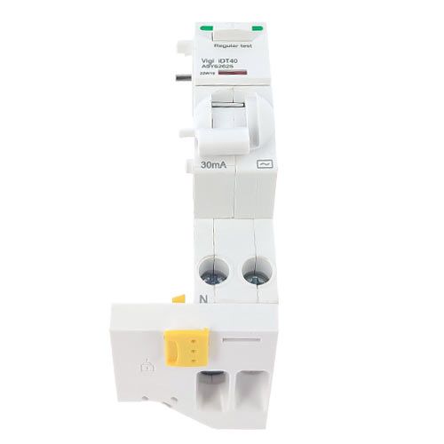 SCHNEIDER Acti9 iDT40 Bloc différentiel Vigi Ph+N 25A 30mA type AC - vue de dessous