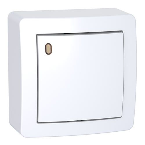 Bouton poussoir lumineux saillie complet blanc SCHNEIDER Alréa
