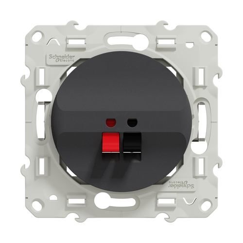 prise haut-parleur 1 sortie Schneider Odace® coloris anthracite - vue de face