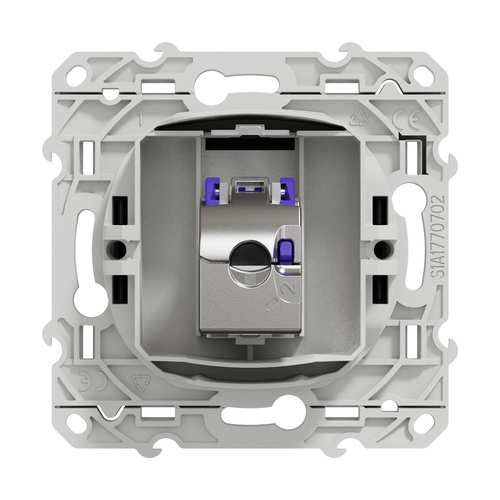 prise RJ45 Cat 6A Schneider Odace coloris anthracite - vue de dos