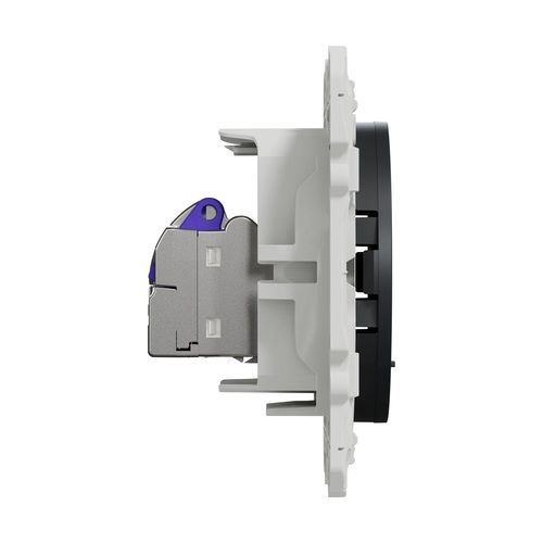 prise RJ45 Cat 6A Schneider Odace coloris anthracite - vue de côté