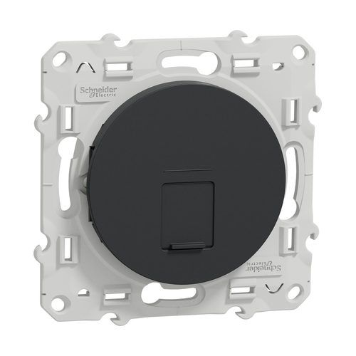 prise RJ45 Cat 6A Schneider Odace coloris anthracite
