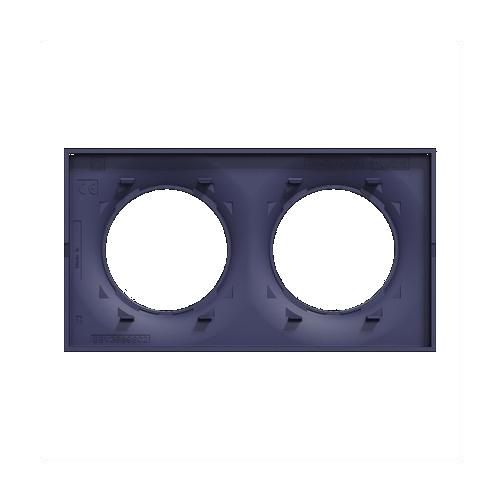plaque 2 postes schneider odace styl bleu cobalt - vue de dos