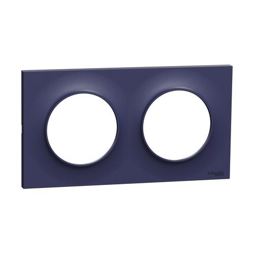 plaque 2 postes schneider odace styl bleu cobalt