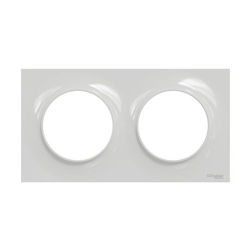 Plaque de finition 2 postes Schneider Odace Styl coloris gris pierre - vue de face