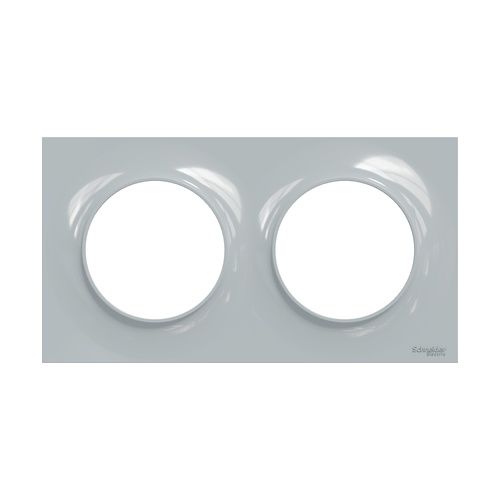 Plaque de finition 2 postes Schneider Odace Styl coloris sable - vue de face