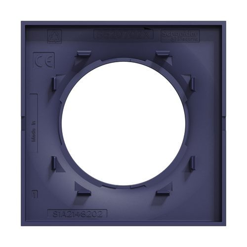 plaque 1 poste schneider odace styl bleu cobalt - vue de dos