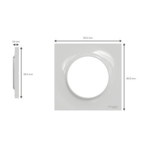 Dimensions de la plaque de finition 1 poste Schneider Odace Styl coloris gris pierre