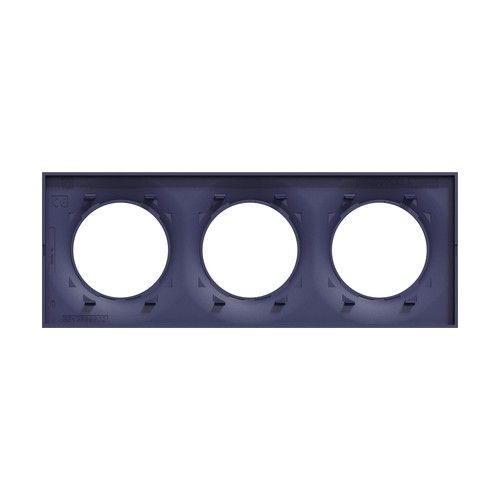 plaque 3 postes schneider odace styl bleu cobalt - vue de dos