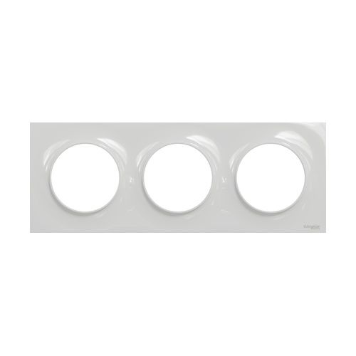 Plaque de finition 3 postes Schneider Odace Style coloris gris pierre - vue de face