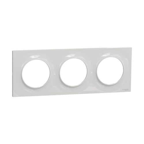 Plaque de finition 3 postes Schneider Odace Style coloris gris pierre