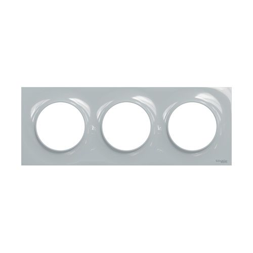 Plaque de finition 3 postes schneider odace styl coloris sable - vue de face