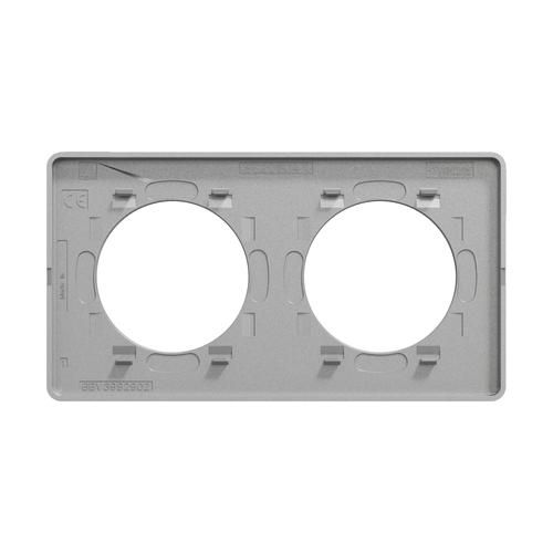 plaque 2 postes schneider odace styl aluminium brossé - vue de dos