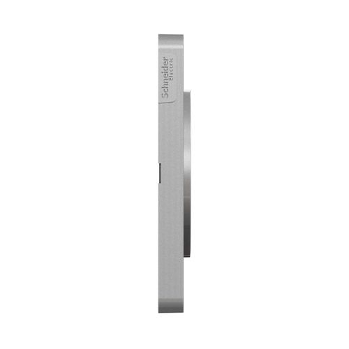 plaque 2 postes schneider odace styl aluminium brossé - vue de côté