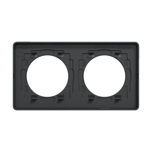 Plaque double SCHNEIDER Odace Touch ardoise avec liseré anthracite - vue de dos