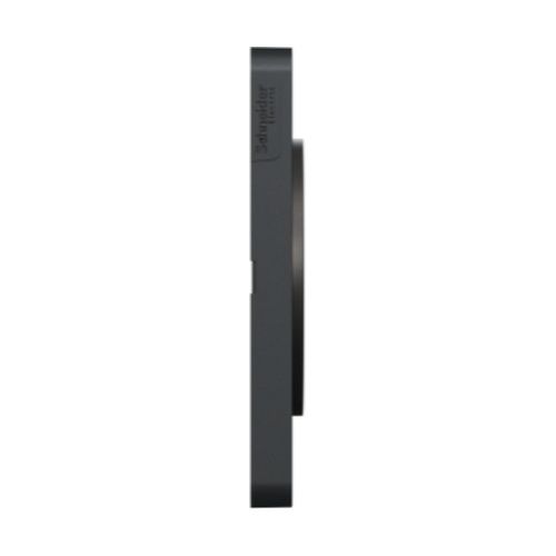 plaque de finition 2 postes Schneider Odace Touch finition bronze brossé et liseré anthracite - vue de côté
