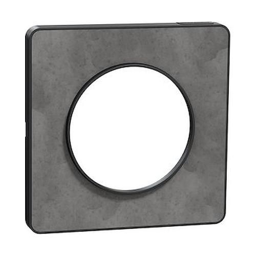 plaque 1 poste Schneider Odace Touch finition ardoise avec liseré anthracite - vue de profil