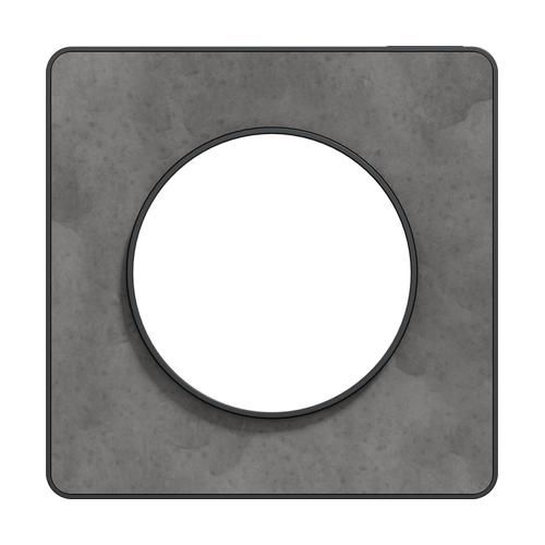 plaque 1 poste Schneider Odace Touch finition ardoise avec liseré anthracite - vue de face