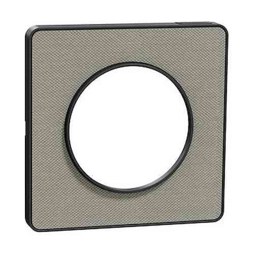 plaque 1 poste Schneider Odace Touch finition Kvadrat perle avec liseré anthracite - vue de profil