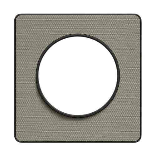 plaque 1 poste Schneider Odace Touch finition Kvadrat perle avec liseré anthracite - vue de face