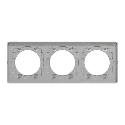 plaque de finition 3 postes Schneider Odace Touch coloris ardoise et liseré aluminium - vue de dos