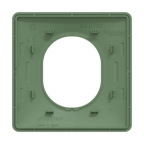 plaque de finition 1 poste Schneider Ovalis couleur vert forêt - vue de dos