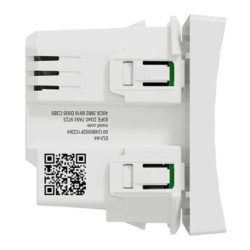 Interrupteur volets roulants 4A Zigbee blanc Schneider Wiser Unica - vue de côté