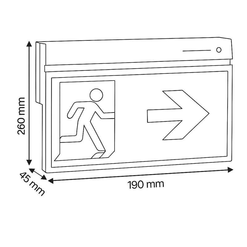 Dimensions du bloc d'évacuation Schneider Exiway Smartexit