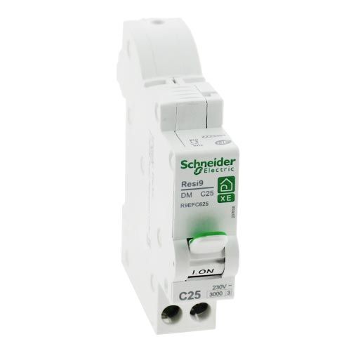 Disjoncteur Schneider Electric RESI9 1P+N 25A Courbe C 230V 6000A - Référence 3606481855992