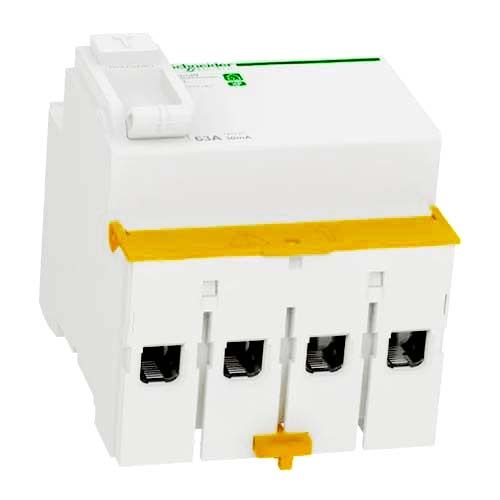 Inter diff SCHNEIDER Resi9 XP  tétrapolaire 63A 30mA type AC 4 modules 400V - R9PRC463