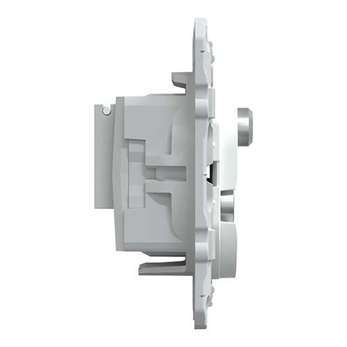 Prise TV / FM / SAT SCHNEIDER Ovalis blanc - vue de côté