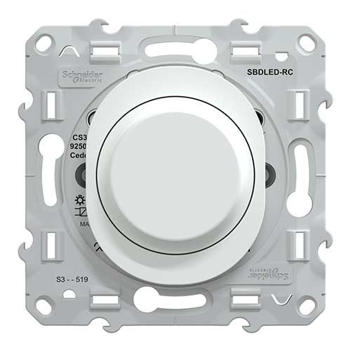 Interrupteur variateur rotatif SCHNEIDER Ovalis blanc - vue de face