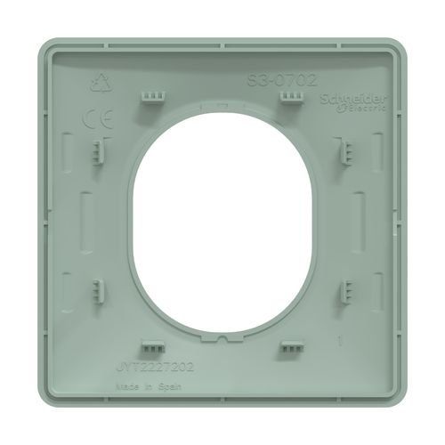 Plaque de finition 1 poste coloris sauge Schneider Ovalis - vue de dos