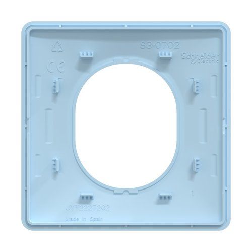 plaque de finition 1 poste Schneider Ovalis bleu azurin - vue de dos