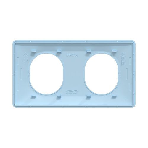 plaque de finition 2 postes bleu azurin Schneider Ovalis - vue de dos