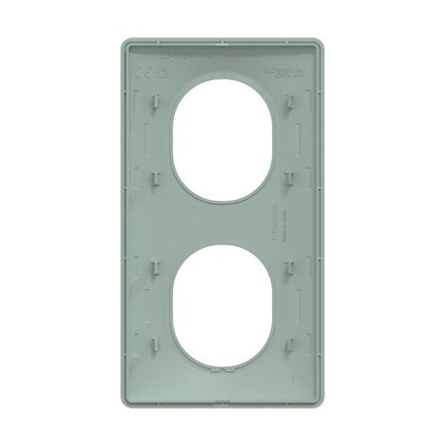plaque de finition 2 postes vertical schneider ovalis coloris sauge - vue de dos