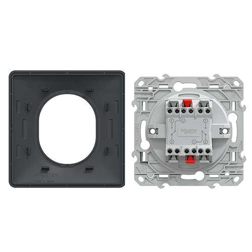SCHNEIDER Ovalis Interrupteur double va et vient complet anthracite