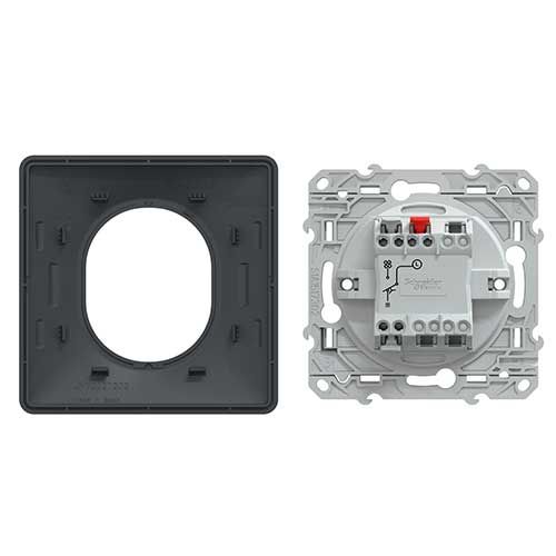Bouton poussoir VMC SCHNEIDER Ovalis complet anthracite