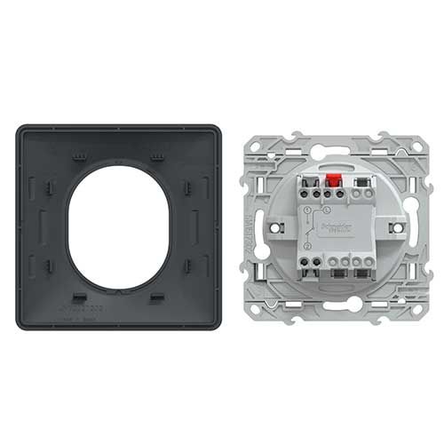 Interrupteur va et vient lumineux complet anthracite SCHNEIDER Ovalis 