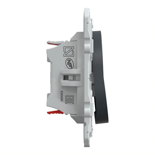 Interrupteur va et vient + poussoir SCHNEIDER Ovalis anthracite - S340285