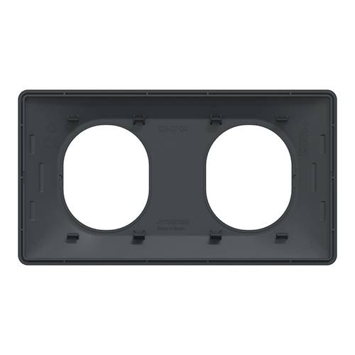 Plaque double SCHNEIDER Ovalis anthracite - Vue arrière
