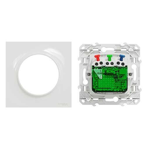 Prise de courant 2P+T + USB Type-C affleurante complète blanc SCHNEIDER Odace 