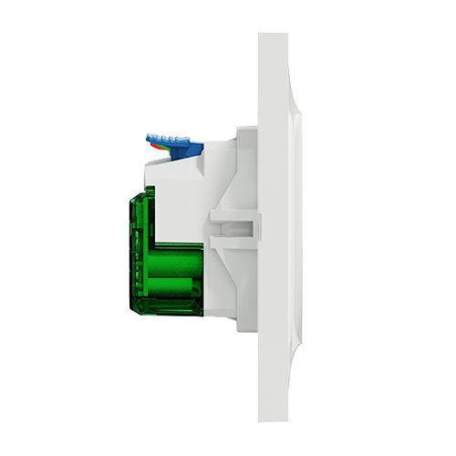 Prise de courant 2P+T + USB Type-C affleurante complète blanc SCHNEIDER Odace