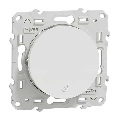 Bouton poussoir blanc à composer Schneider Odace pour sonnette