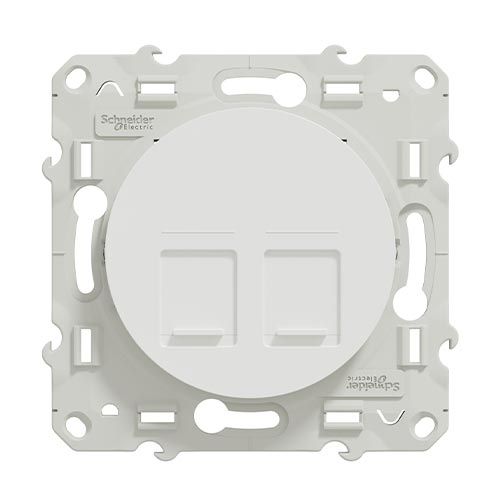 SCHNEIDER Odace Mécanisme double prise RJ45 Grade 3 Cat. 6 - S520486