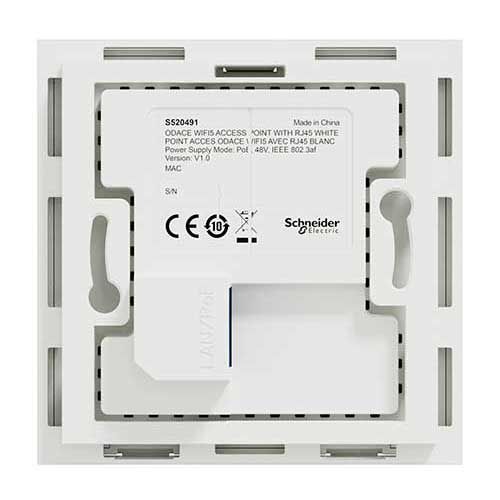 Point accès WIFI POE bibande - WIFI 4&5 AC2 1Gb RJ45 blanc SCHNEIDER Odace - vue de dos